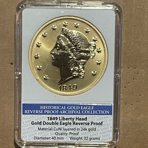 1849 LIBERTY HEAD DOUBLE EAGLE ARCHIVAL EDITION COIN PROOF VALUE